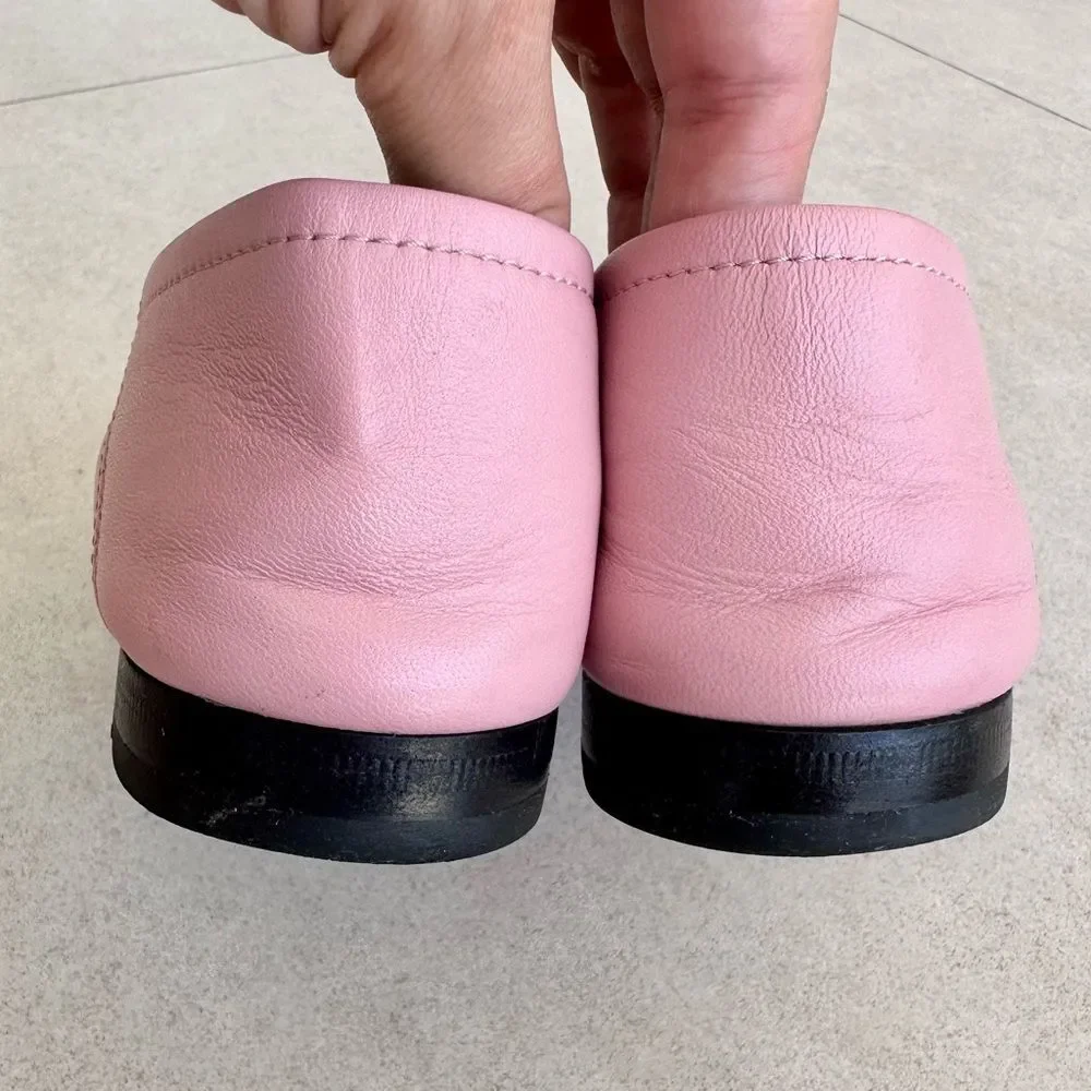 Gucci Brixton Horsebit Loafer Pink Leather Driving Flat Mule Jordaan EU 37 US 7 - Picture 2 of 13
